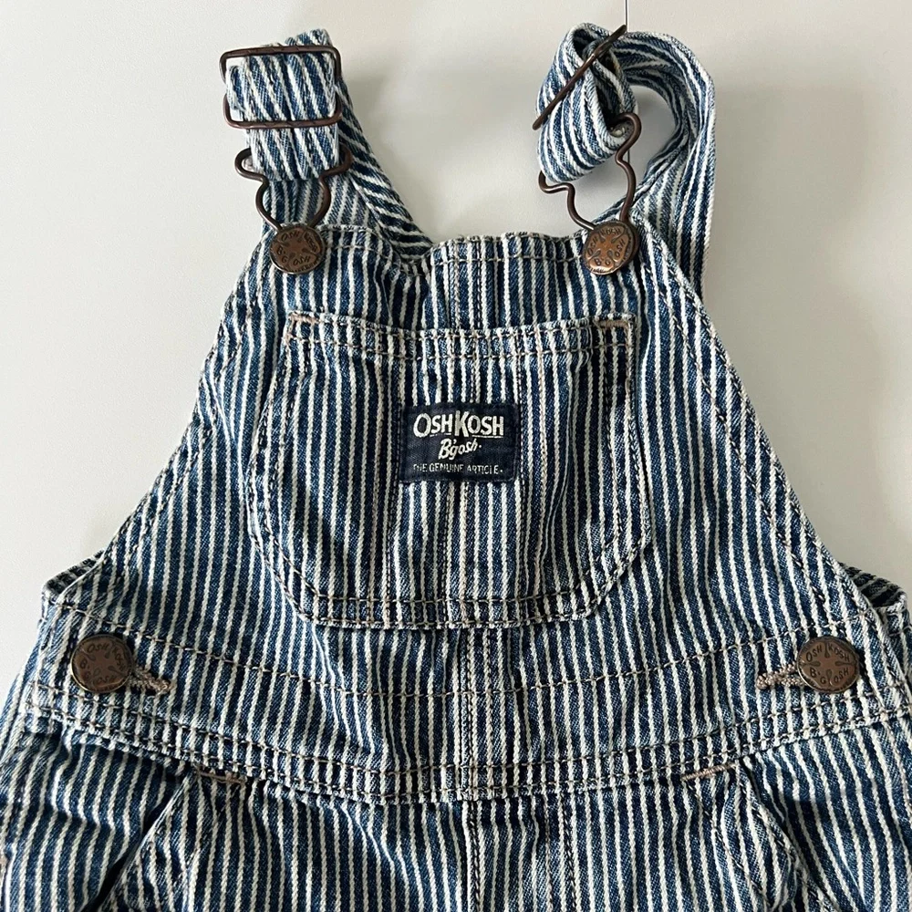 OshKosh B’gosh Pants Overalls Navy and White Stripes 12 Months